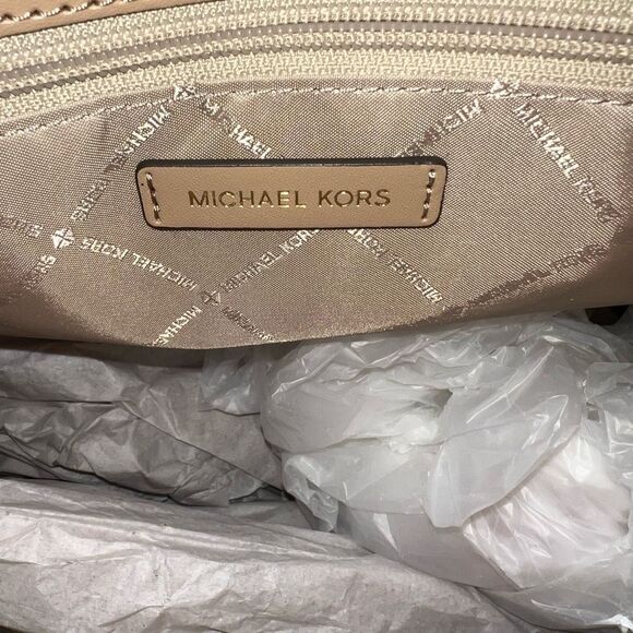 Michael Kors Large Signature Logo Tote Bag Maple Camel Light Brown Tan Purse - Picture 12 of 12